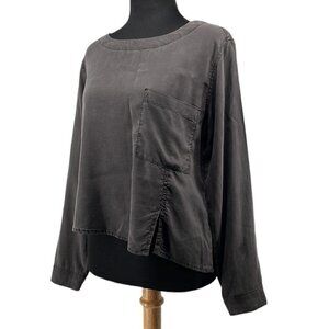 BELLA Dahl asymmetrical top lagenlook blouse soft comfy sz xs career